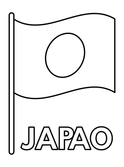 Bandeira Japão para colorir