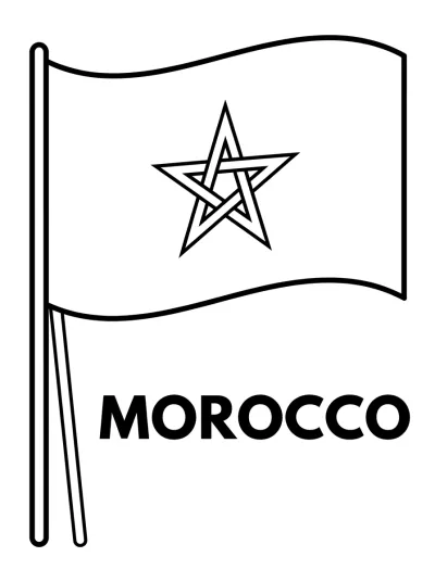 Bandeira Marrocos para colorir