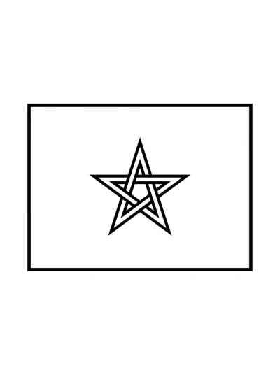 Desenho de Bandeira de Marrocos (Flat) para colorir