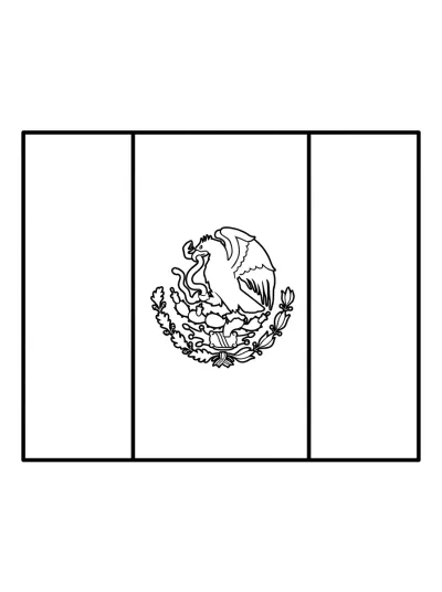Desenho de Bandeira do Mexico (Flat) para colorir