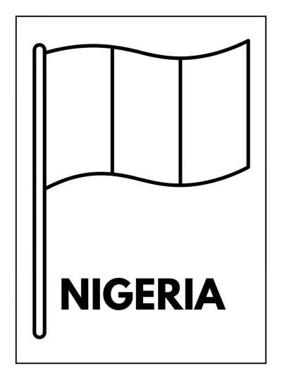 Bandeira Nigéria para colorir