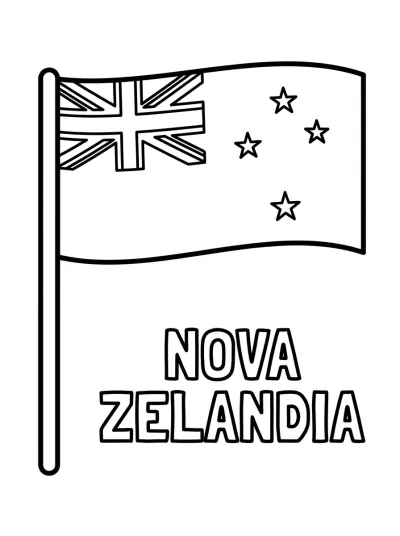 Bandeira Nova Zelândia para colorir