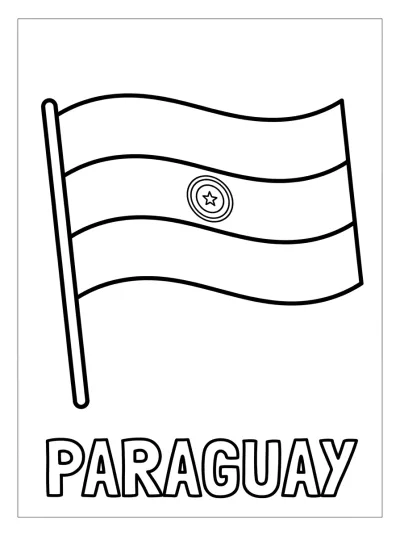 Bandeira Paraguai para colorir