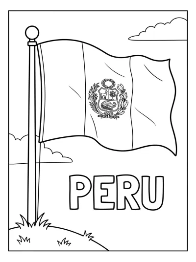 Bandeira Peru para colorir