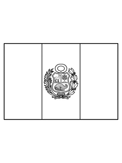 Desenho de Bandeira do Peru (Flat) para colorir