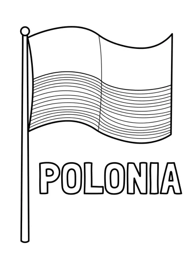 Bandeira Polônia para colorir