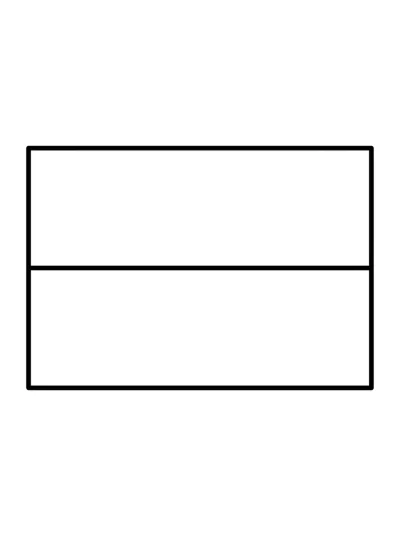 Desenho de Bandeira da Polonia (Flat) para colorir
