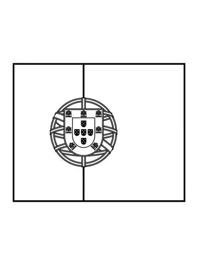Desenho de Bandeira de Portugal (Flat) para colorir