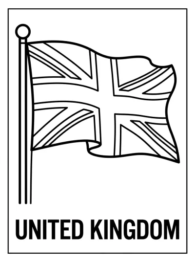 Bandeira Reino Unido para colorir