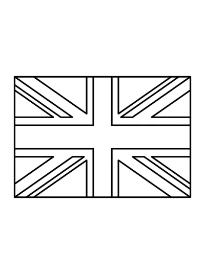 Desenho de Bandeira do Reino Unido (Flat) para colorir