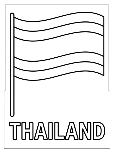 Bandeira Tailândia para colorir
