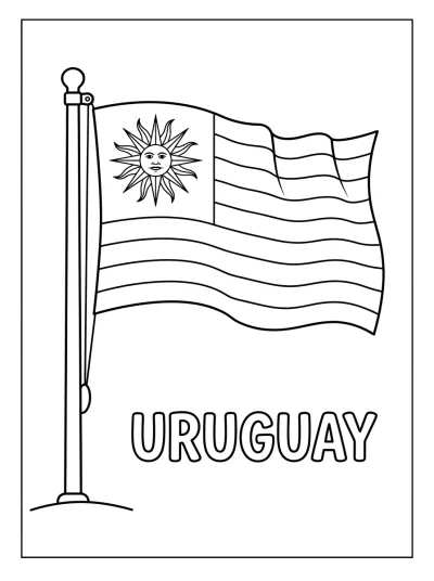 Bandeira Uruguai para colorir
