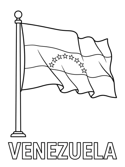 Bandeira Venezuela para colorir