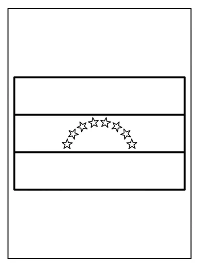 Desenho de Bandeira da Venezuela (Flat) para colorir