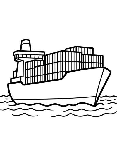 Desenho de Navio de Carga para colorir