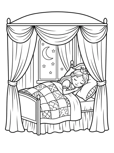 Desenho de Princesa Adormecida para colorir