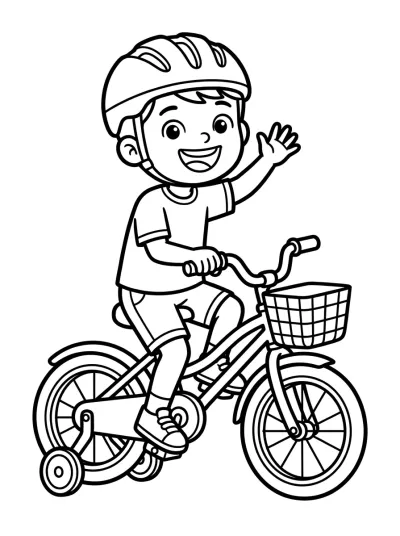 Desenho de Menino de Bicicleta para colorir