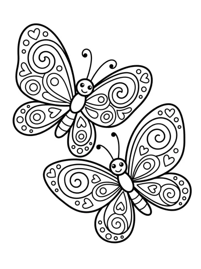 Desenho de Borboletas Voando para colorir