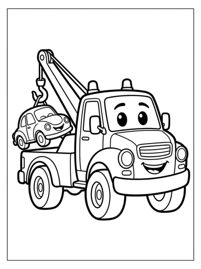 Desenho de Caminhão Guincho para colorir