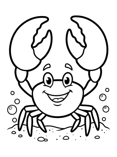 Desenho de Caranguejo com Pinças Grandes para colorir