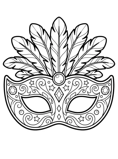 Desenho de Máscara de Carnaval para colorir