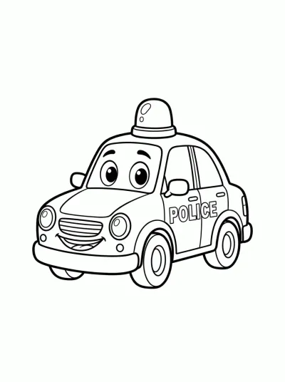 Desenho de Carro de Polícia para colorir