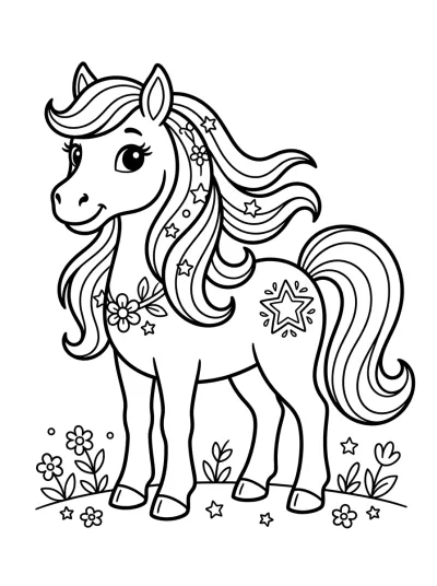 Desenho de Pequeno Ponei para colorir