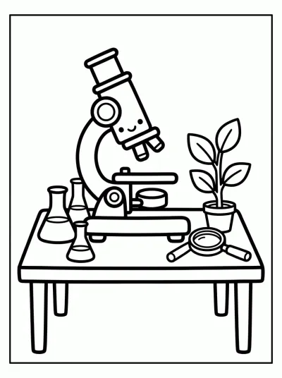 Desenho de Microscópio para colorir