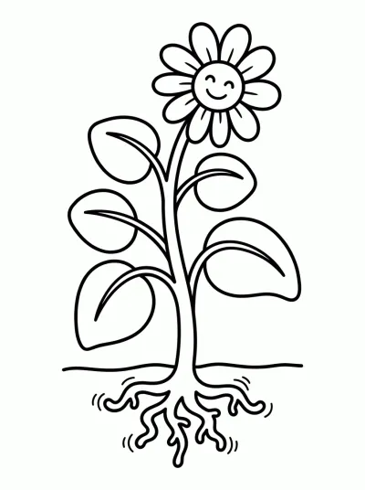 Desenho de Partes da planta para colorir