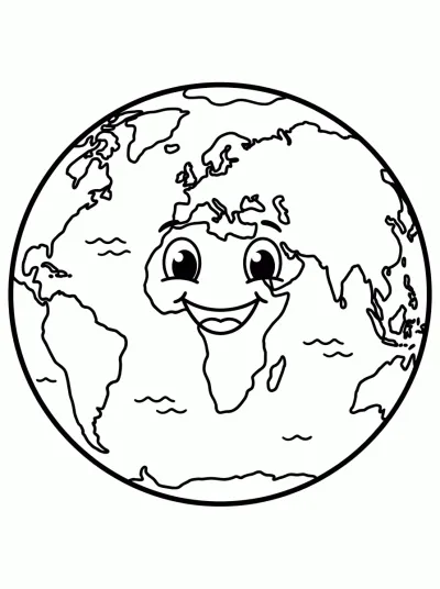 Desenho de Planeta Terra para colorir