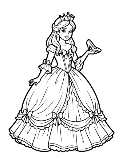 Desenho de Princesa do Sapatinho para colorir