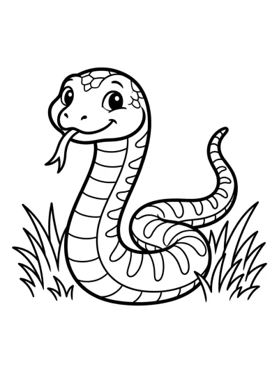 Desenho de Cobra Listrada para colorir