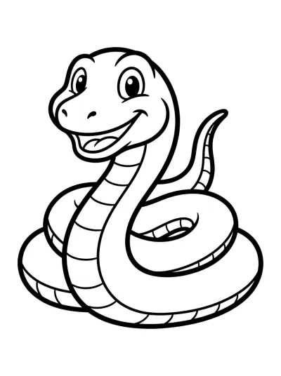 Desenho de Cobrinha Enrolada para colorir