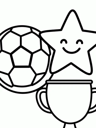 Desenho de Bola com Estrela para colorir