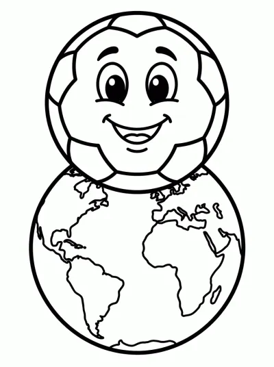 Desenho de Bola no Globo para colorir