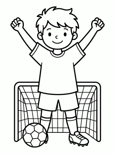 Desenho de Comemoração de Gol para colorir