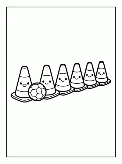 Desenho de Cones de Treino para colorir