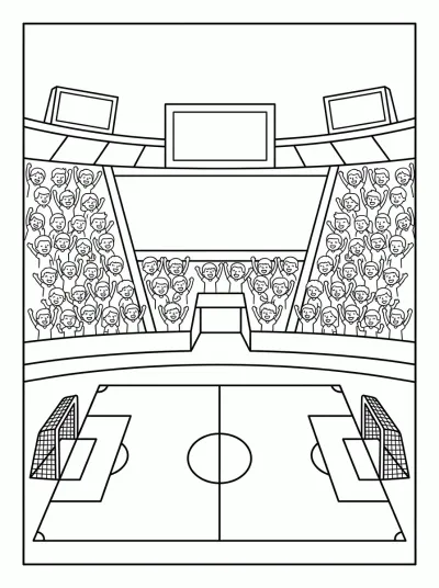 Desenho de Estádio de Futebol para colorir
