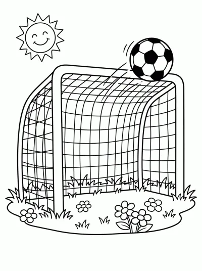 Desenho de Gol com Rede para colorir