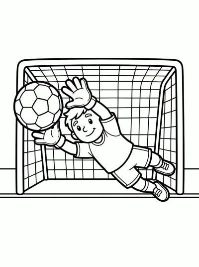Desenho de Goleiro Defendendo para colorir
