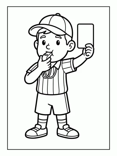 Desenho de Juiz de Futebol para colorir