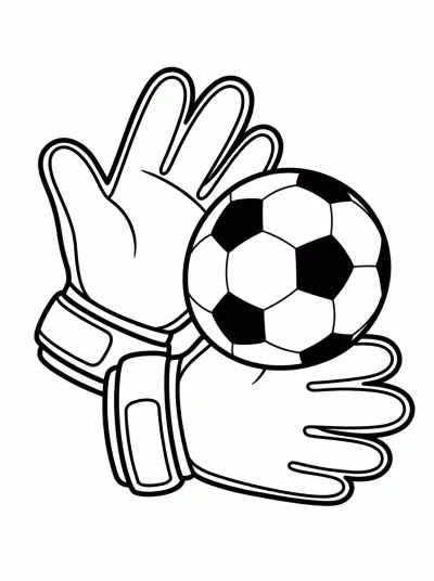 Desenho de Luvas de Goleiro para colorir