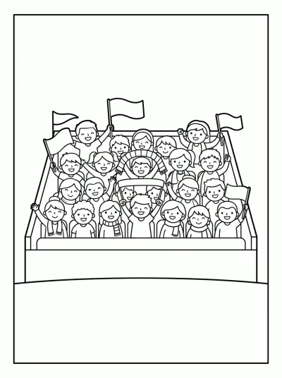 Desenho de Torcida na Arquibancada para colorir