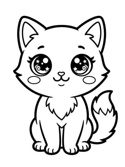Desenho de Gatinho Fofo para colorir
