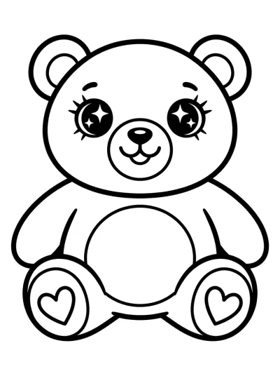 Desenho de Ursinho Fofo para colorir