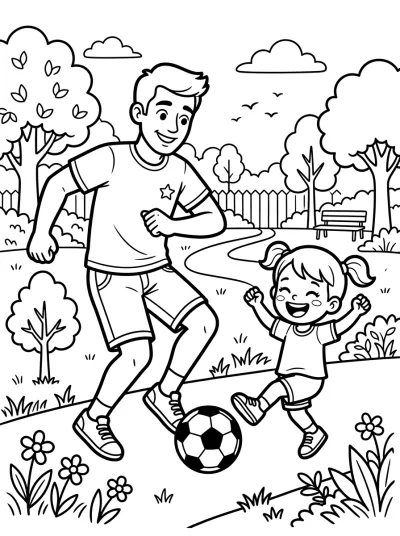 Desenho de Papai Jogando Bola para colorir