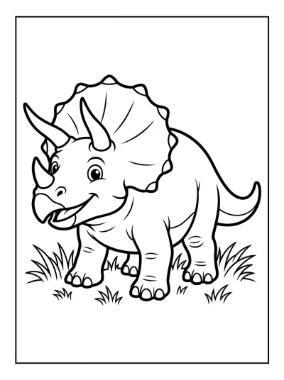 Desenho de Dinossauro Triceratops para colorir