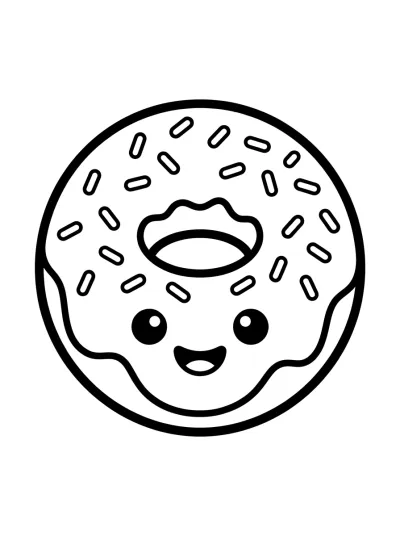Desenho de Rosquinha com Granulado para colorir