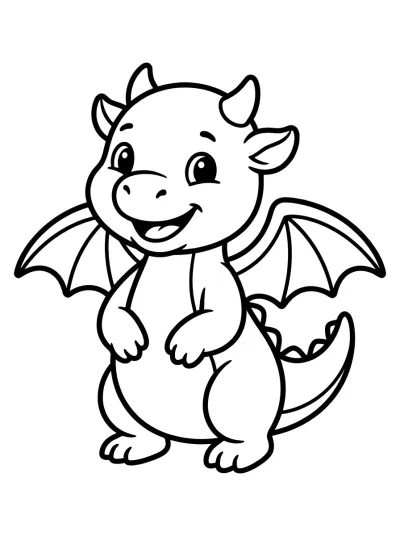 Desenho de Dragãozinho Bebê para colorir