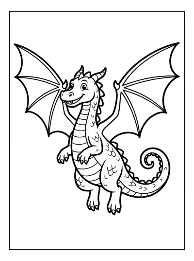 Desenho de Dragão Voando para colorir